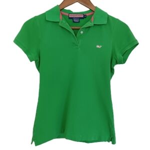 VINEYARD VINES SUSIE FIT GREEN Shep & Ian Short Sleeve Women's Polo Shirt Top